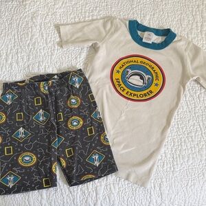 Hanna Andersson Cream and Gray Space Explorer Pajama Set
